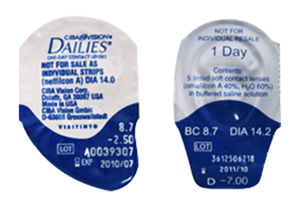 ワンデータイプサンプルレンズ（アルコン・クーパービジョン）